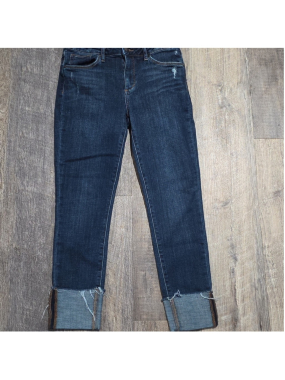 Joe's Jeans Women's Size 28 Folded Cropped Skinny Dark Wash Distressed